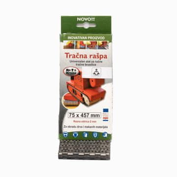 ROTO KRUNA Tračna Rašpla za tračni brusilnik 75x457mm