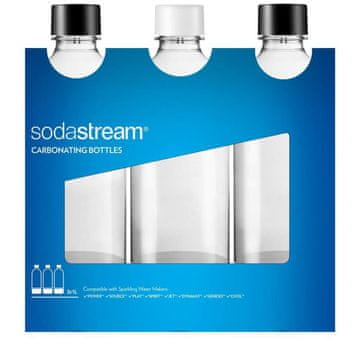SodaStream PET Bottle Universal 3×1 L – univerzalne plastenke, črno-bela (2260525)