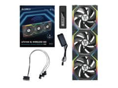 Lian Li UNI FAN SL Wireless ventilator, 120mm, PWM, ARGB, 3-kosi, črn + kontroler (12SL1W1B)