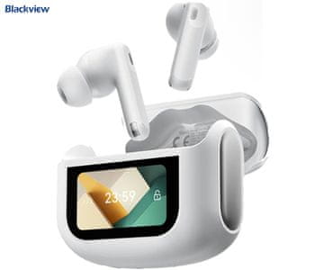 Blackview AIRBUDS 12 brezžične slušalke, BT 5.4, IPX7, USB-C, bele