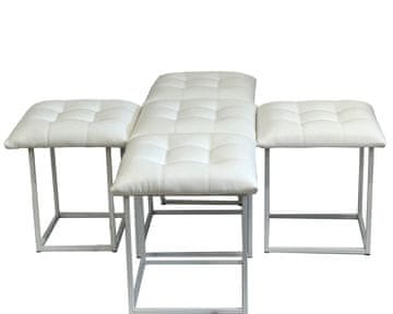 shumee 5-v-1 transformatorski puf, belo eko usnje