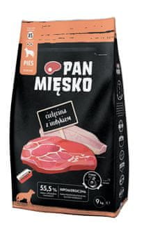 shumee Hrana za pse Pan Mięsko Telečja s puranom Hrustljava XS 9 kg