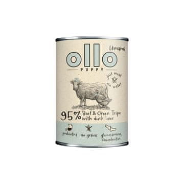 slomart OLLO Mokra hrana za mladiče - Govedina, vampi, račja jetra, 400g