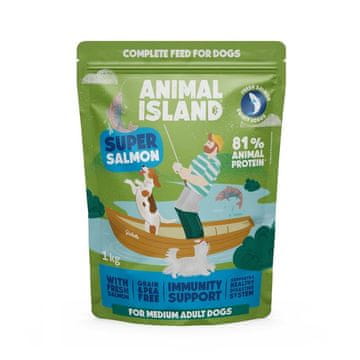 shumee Suha hrana za pse ANIMAL ISLAND z lososom 1 kg