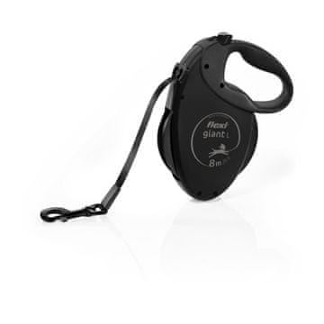 slomart FLEXI Giant Tape Black Edition - avtomatski povodec za pse - 8 m