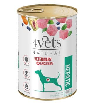 4VETS 4VETS Natural Hepatic - mokra hrana za pse za podporo jeter 400 g