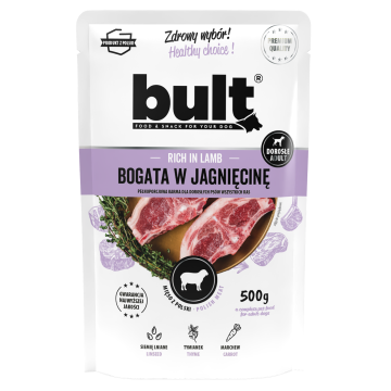 shumee VREČKA Z MOKRIM PASJIM HRANI BULT, BOGATO Z JAGNJETINO 500 G