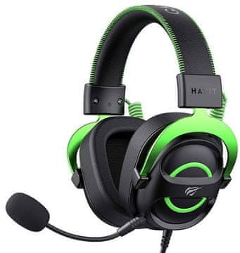 Hav Havit H2002E gaming slušalke, črno-zelene