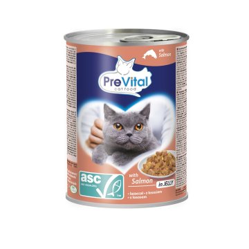 shumee PREVITAL mokra hrana za mačke z lososom ASC v želeju - 415 g