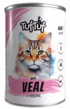 shumee Tuf Tuf mokra hrana za mačke z mesom v konzervi in teletino 400 g