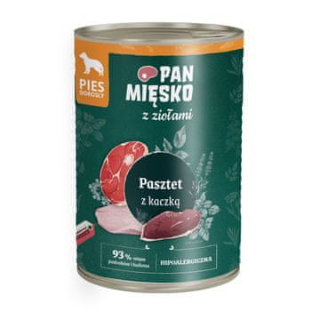 PMI PAN MIĘSKO s zelišči Račja pašteta - mokra hrana za pse, 400 g