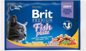 shumee Brit Cat vrečke z ribjim krožnikom 400 g (4 x 100 g)