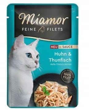 shumee Mokra hrana za mačke MIAMOR Feine Filets Piščanec s tuno v omaki 100 g
