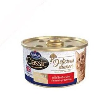 shumee BUTCHER'S Classic Delicious Dinners mokra hrana za mačke z govejimi jetri 85 g
