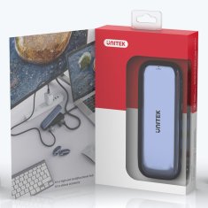 shumee UNITEK HUB USB-C SHRANJEVANJE M.2, HDMI, USB-C PD 100W