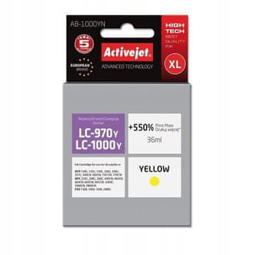 shumee Črnilo ActiveJet za Brother LC1000Y novo AB-1000YN