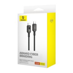 shumee Baseus Unbreakable kabel tipa C-tip C 100W 2m črne barve
