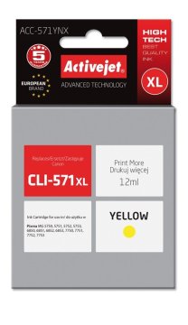 shumee Črnilo ActiveJet za Canon CLI-571Y XL novo ACC-571YNX