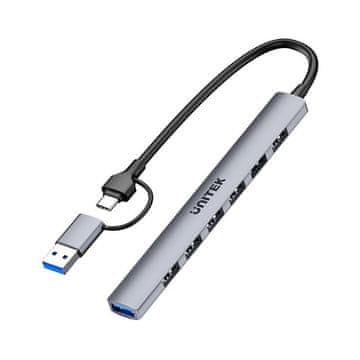 Unitek Unitek hub USB-A/C 7W1 USB-A 5 Gbps