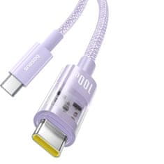 shumee Kabel Baseus Gem tipa C-tip C 100W 2m (vijoličen)