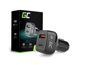 slomart Polnilnik Green Cell CAD33, 42 W, USB PD, Quick Charge 3.0, Črn