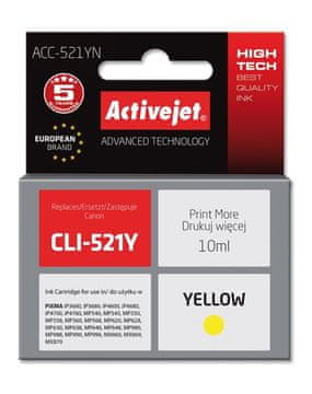 ActiveJet Activejet ACC-521YN nadomestna črnila (za Canon CLI-521Y), rumena