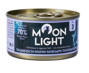 shumee Mokra hrana za mačke Moonlight Dinner št. 3 - tuna, piščanec, kozice, lignji. 80 g