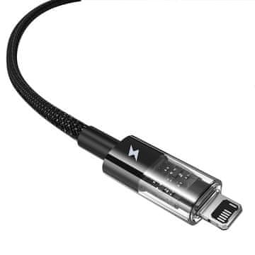 BASEUS Baseus Gem USB na IP 2.4A kabel za hitro polnjenje 2 m Črn