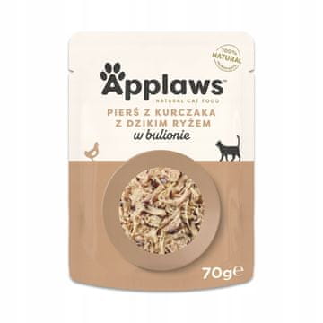 Applaws APPLAWS mokra hrana za mačke, piščanec z divjo rižem v brozgi, 70g