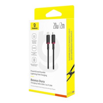 shumee Baseus Dura Type-C kabel 20W 2m (rdeče-črn)