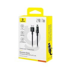 shumee Kabel Baseus Gem tipa C 2,4 A 1 m (črn)