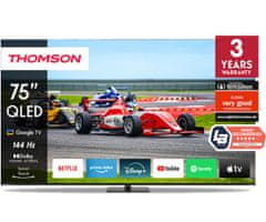 Thomson 75QG7S14 4K UHD QLED PRO televizor, 190 cm (75"), GoogleTV, 144Hz, pametni daljinec