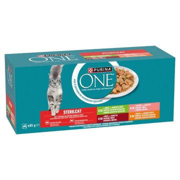 shumee PURINA ONE STERILCAT govedina, piščanec, losos 40x85g