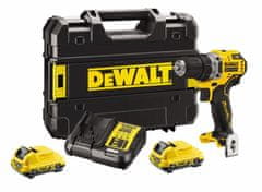 DeWalt DEWALT DCD701D2-QW Akumulatorski vrtalnik 2x 12V 2Ah XR TSTAK Črn, Rumen