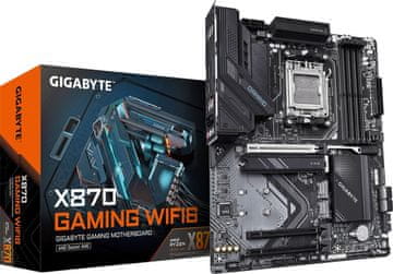 Gigabyte GIGABYTE X870 GAMING WIFI6 Matična plošča - Podpira AMD Ryzen 9000 CPU-je, 8+2+2 fazni VRM, do 8000MHz DDR5 (OC), 1xPCIe 5.0 + 2xPCIe 4.0, Wi-Fi 6, 2.5GbE LAN, USB 4