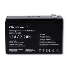 shumee QOLTEC AGM BATERIJA 12V | 7,2AH | MAX 108A