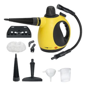 Clatronic Clatronic DR 3653 prenosni parni čistilnik, 0,25 L, 1050 W, črn/rumen