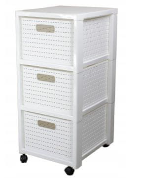 shumee ROTHO Velika knjižna omara s 3 predali COUNTRY bela