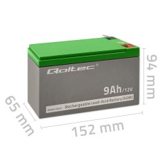 shumee QOLTEC GEL BATERIJA 12V | 9AH | MAX. 90A | AGM