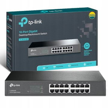 shumee TP-LINK TL-SG1016D stikalo 16xRJ45 10/100/1000 D/R