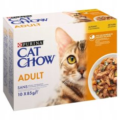 shumee Večpak hrane za mačke Cat Chow Adult s piščancem in bučkami 10 x 85 g