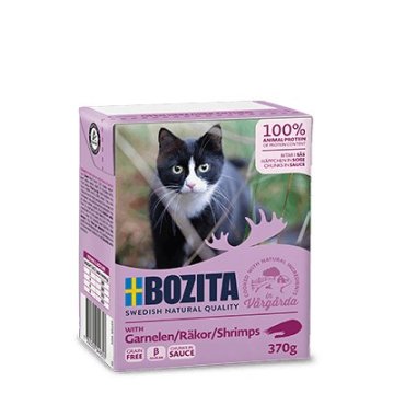 shumee BOZITA mokra hrana za mačke Mesni koščki s kozicami v omaki 370 g
