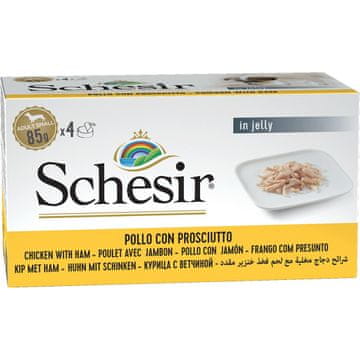 Schesir SCHESIR mokra hrana za pse, piščanec z šunko v smetani, 4 x 85g