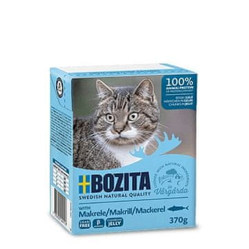 shumee BOZITA Koščki mesa s skušo v želeju 370 g mokra hrana za mačke