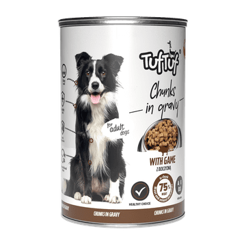 shumee Tuf Tuf koščki divjačine za pse v konzervi 415 g