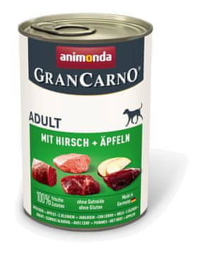 Animonda ANIMONDA GranCarno mokra hrana za odrasle pse - govedina z jelenom in jabolkom, 400g