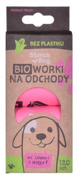 BAG STARCH BAG vrečke za pasje iztrebke, biorazgradljive, roza, 120 kosov