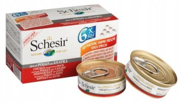 shumee Mokra hrana za mačke SCHESIR M-Pack Piščančji fileji z raco 6x50g