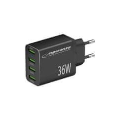 ESP ESP EZC107K 36W USB polnilnik, Quick Charge 3.0, črn