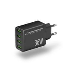 ESP ESP EZC107K 36W USB polnilnik, Quick Charge 3.0, črn